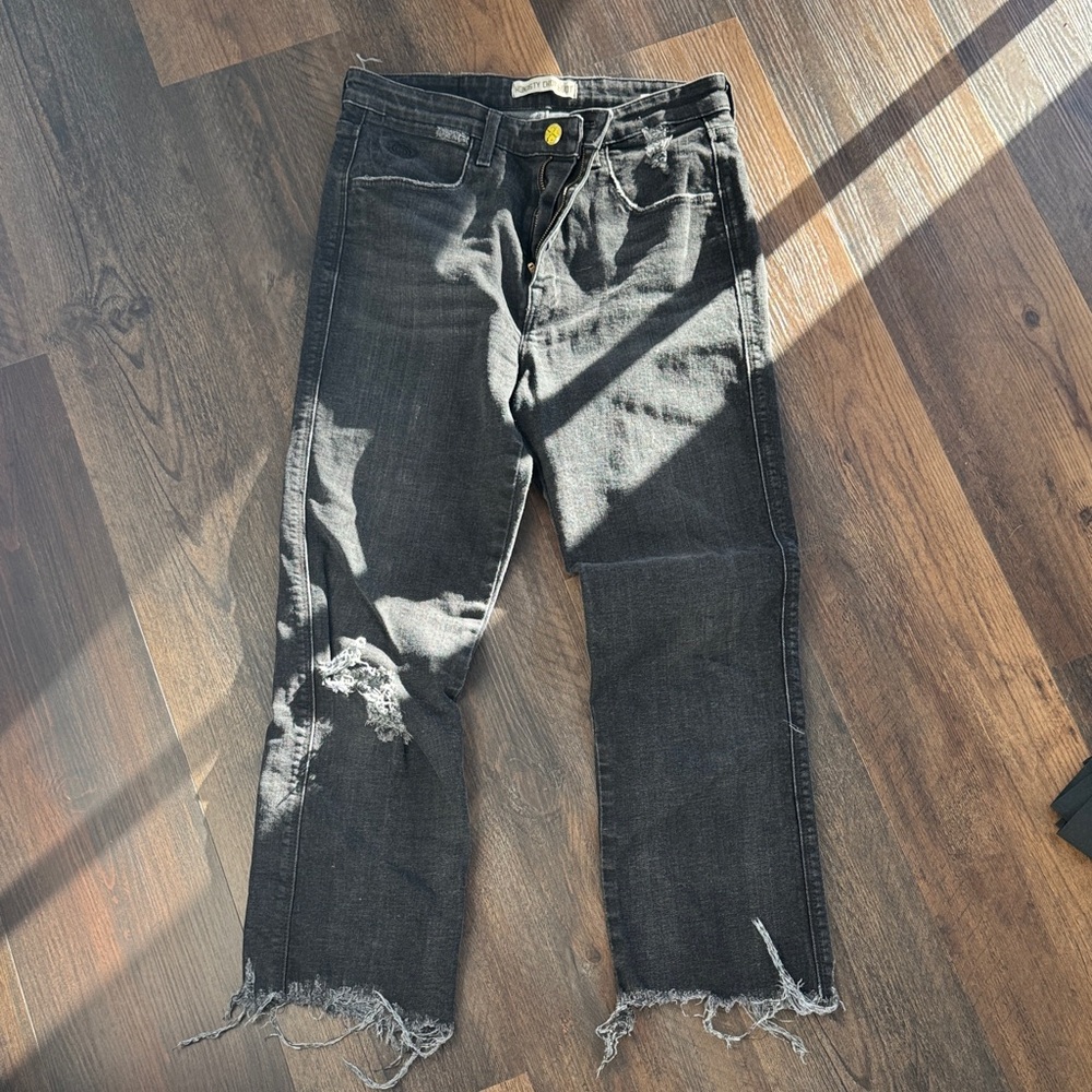 Life After Denim Black Distressed Straight Jeans